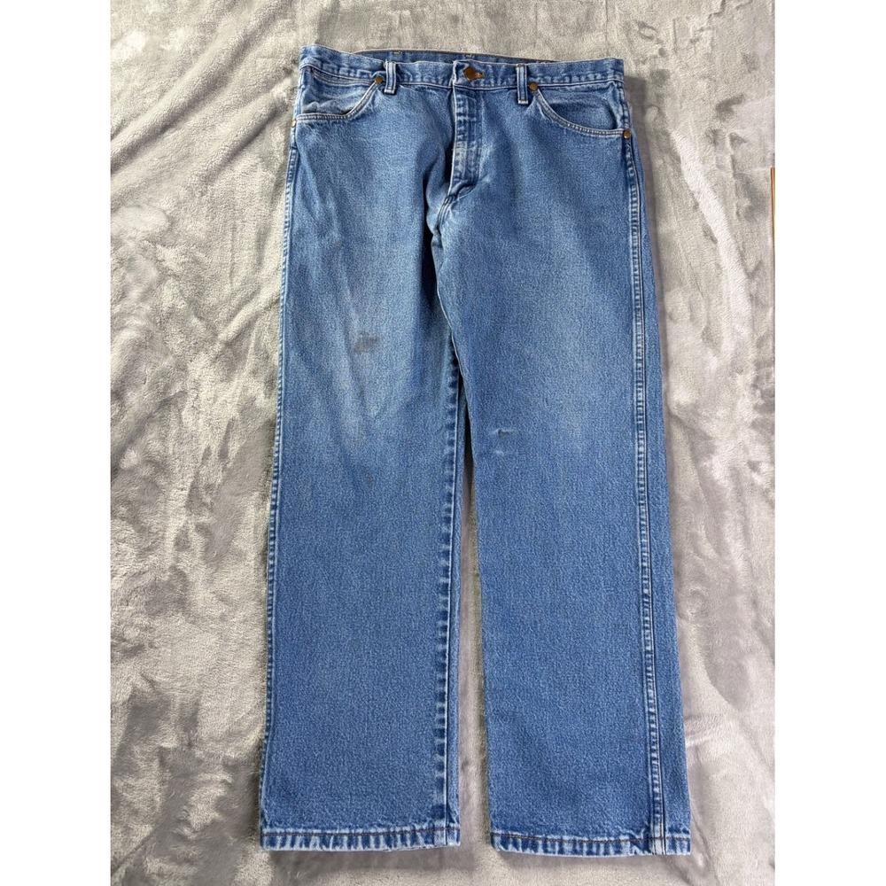Wrangler Jeans Cowboy Cut Mens 36x27.5 Blue Classic Fit Copper-tone rivets